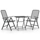 Zofi 3pc Outdoor Breakfast Table and Chairs Set, Folding, Dark Gray