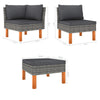 Reem 7pc Modular Sofa and Ottoman Set Rattan Frame Gray Polyester BM325963