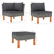 Reem 7pc Modular Sofa and Ottoman Set Rattan Frame Gray Polyester BM325963