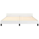 Queen Size Bed White Faux Leather Upholstered Headboard Wood Slats BM325967