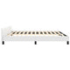 Queen Size Bed White Faux Leather Upholstered Headboard Wood Slats BM325967