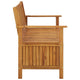 Outdoor Storage Bench Slatted 47 Inch Natural Brown Acacia Wood BM325968
