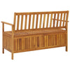 Outdoor Storage Bench Slatted 47 Inch Natural Brown Acacia Wood BM325968