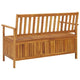 Outdoor Storage Bench Slatted 47 Inch Natural Brown Acacia Wood BM325968