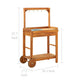 Outdoor Rolling Garden Cart on Wheels Multi Purpose w Tray Brown BM325969