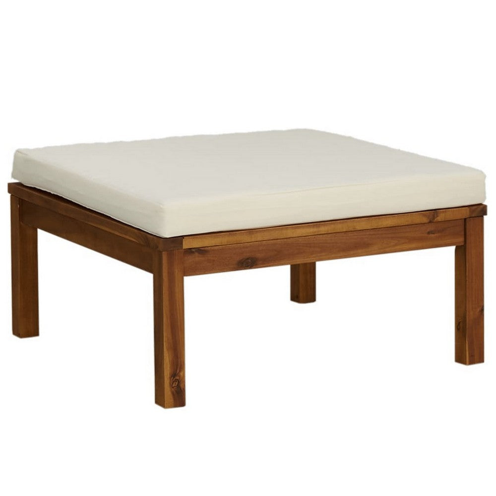 Lina Outdoor 5pc Modular Sofa Set Brown Acacia Wood Coffee Table BM325971