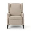 Nora Manual Recliner Lounge Chair, Wingback, Nailhead Trim, Beige