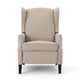 Nora Manual Recliner Lounge Chair, Wingback, Nailhead Trim, Beige