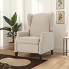 Nora Manual Recliner Lounge Chair, Wingback, Nailhead Trim, Beige