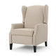 Nora Manual Recliner Lounge Chair, Wingback, Nailhead Trim, Beige