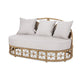 Outdoor Sofa Daybed, PE Rattan Woven Frame, Cushions, Natural Brown