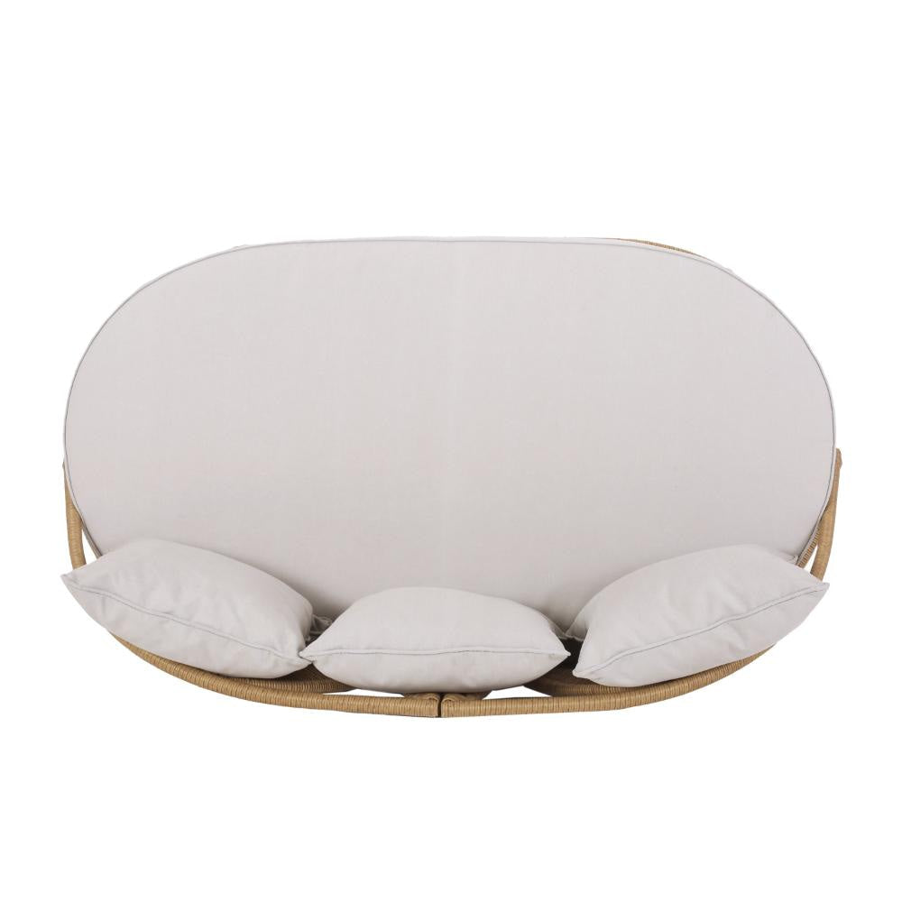 Outdoor Sofa Daybed PE Rattan Woven Frame Cushions Natural Brown BM325974