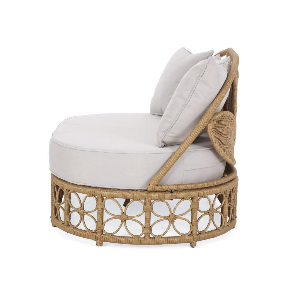 Outdoor Sofa Daybed PE Rattan Woven Frame Cushions Natural Brown BM325974