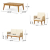 Oud 4pc Outdoor Sofa Set Woven Rope Design Natural Brown Acacia Wood BM325975