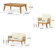 Oud 4pc Outdoor Sofa Set, Woven Rope Design, Natural Brown Acacia Wood