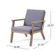 Elin Outdoor Club Chair Set of 2 Acacia Wood Frame Gray Cushions BM325976