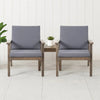 Elin Outdoor Club Chair Set of 2, Acacia Wood Frame, Gray Cushions