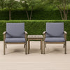 Elin Outdoor Club Chair Set of 2, Acacia Wood Frame, Gray Cushions