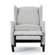 Nora Manual Recliner Lounge Chair, Wingback, Nailhead Trim, Gray
