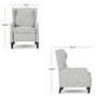 Nora Manual Recliner Lounge Chair Wingback Nailhead Trim Gray BM325977