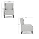 Nora Manual Recliner Lounge Chair Wingback Nailhead Trim Gray BM325977