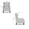 Nora Manual Recliner Lounge Chair, Wingback, Nailhead Trim, Gray