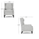 Nora Manual Recliner Lounge Chair, Wingback, Nailhead Trim, Gray