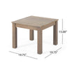 Elin Side End Table, 20" Slatted Square Top, Taupe Brown Acacia Wood