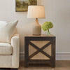 Accent Ottoman Table, 16" Square, Boho Style, Cane Wicker Frame