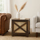Accent Ottoman Table, 16" Square, Boho Style, Cane Wicker Frame
