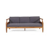 Gail Outdoor Sofa Dark Gray Cushions Natural Brown Acacia Wood Frame BM325982