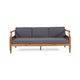 Gail Outdoor Sofa Dark Gray Cushions Natural Brown Acacia Wood Frame BM325982