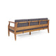 Gail Outdoor Sofa Dark Gray Cushions Natural Brown Acacia Wood Frame BM325982