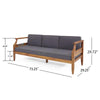 Gail Outdoor Sofa Dark Gray Cushions Natural Brown Acacia Wood Frame BM325982