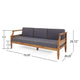Gail Outdoor Sofa Dark Gray Cushions Natural Brown Acacia Wood Frame BM325982