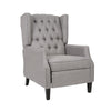 Octa Manual Recliner Chair Button Tufted Wingback Design Dark Gray BM325983