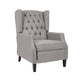 Octa Manual Recliner Chair Button Tufted Wingback Design Dark Gray BM325983