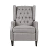 Octa Manual Recliner Chair Button Tufted Wingback Design Dark Gray BM325983