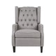 Octa Manual Recliner Chair Button Tufted Wingback Design Dark Gray BM325983
