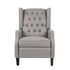 Octa Manual Recliner Chair, Button Tufted Wingback Design, Dark Gray