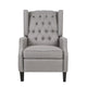 Octa Manual Recliner Chair, Button Tufted Wingback Design, Dark Gray
