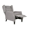 Octa Manual Recliner Chair, Button Tufted Wingback Design, Dark Gray