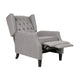 Octa Manual Recliner Chair, Button Tufted Wingback Design, Dark Gray
