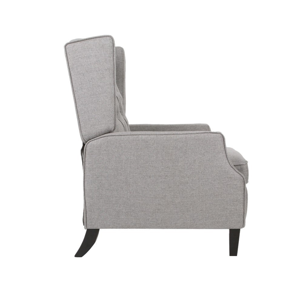 Octa Manual Recliner Chair Button Tufted Wingback Design Dark Gray BM325983