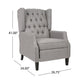 Octa Manual Recliner Chair Button Tufted Wingback Design Dark Gray BM325983
