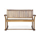 Outdoor Rocking Loveseat Bench, 50 Inch, Natural Brown Acacia Wood