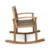 Outdoor Rocking Loveseat Bench 50 Inch Natural Brown Acacia Wood BM325986