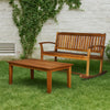 Outdoor Rocking Loveseat Bench, 50 Inch, Natural Brown Acacia Wood