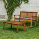 Outdoor Rocking Loveseat Bench, 50 Inch, Natural Brown Acacia Wood
