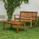 Outdoor Rocking Loveseat Bench, 50 Inch, Natural Brown Acacia Wood